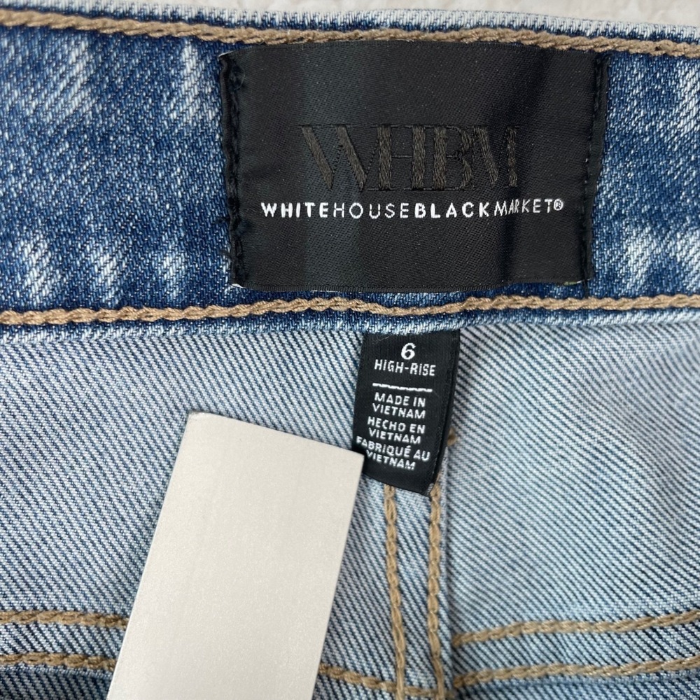 White House Black Market High-Rise Straight Sculpt Jeans Blue Medium Wash Size 6 - Picture 11 of 11